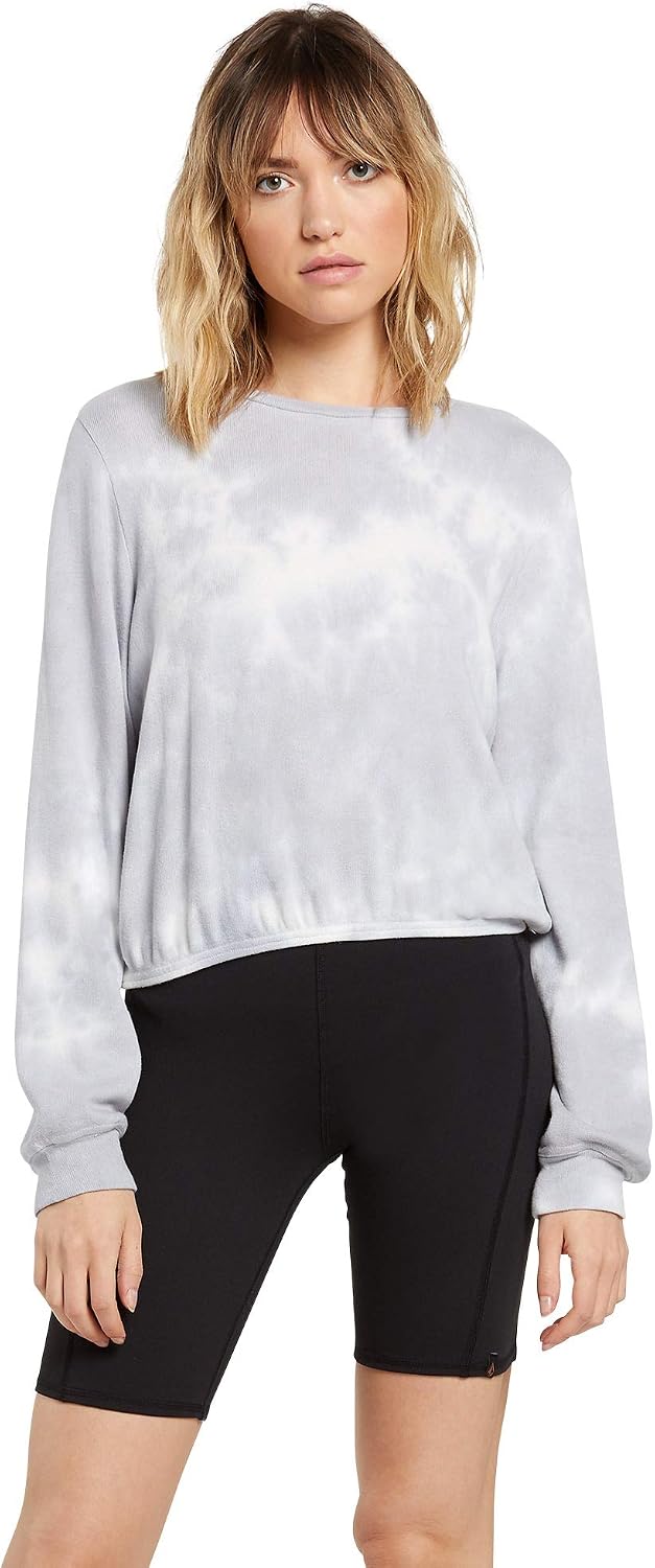 Volcom Women's Lived In Lounge Crew Neck Fleece Sweatshirt Multi