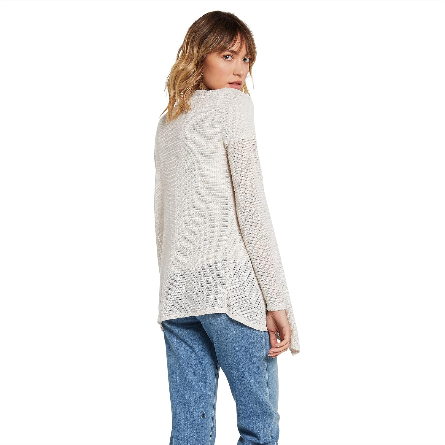 Volcom Women's Go Go Wrap Open Front Cardigan Sweater (Regular & Plus Size) Oatmeal 2
