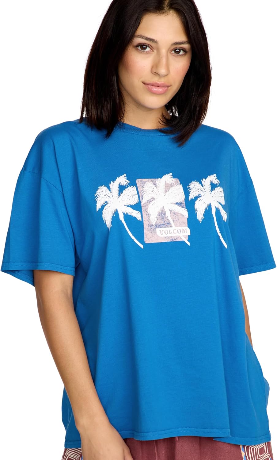 Volcom Women's Stones Throw Short Sleeve Boyfriend Tee – Organic Cotton Jersey T-Shirt Royal