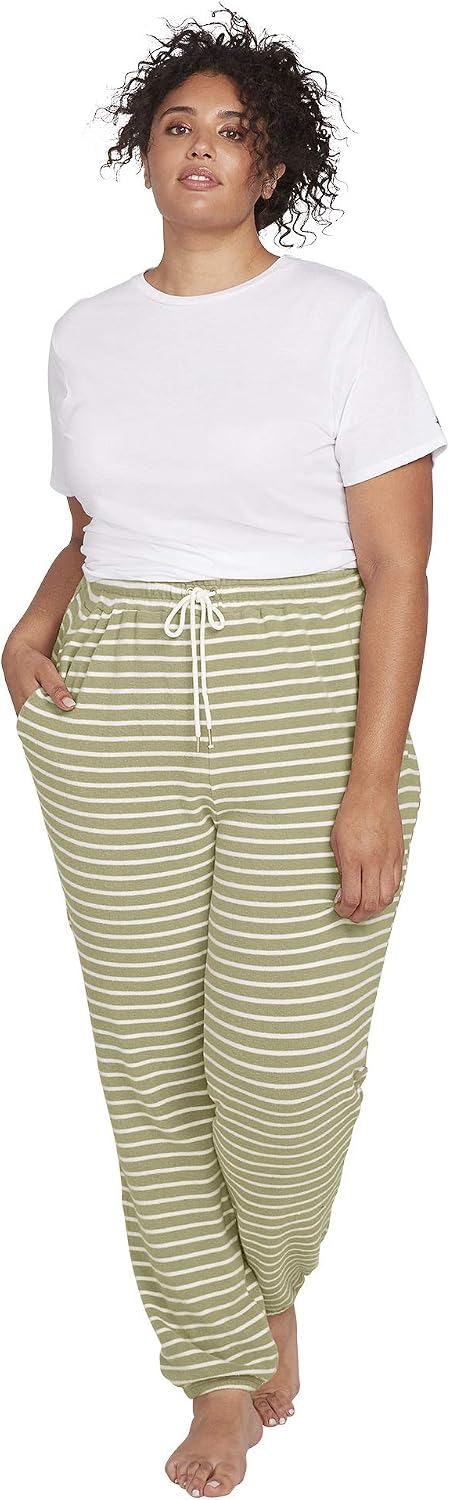 Volcom Women's Lived In Lounge Fleece Sweatpants (Regular & Plus Size) Dusty Green