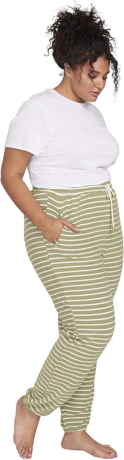 Volcom Women's Lived In Lounge Fleece Sweatpants (Regular & Plus Size) Dusty Green