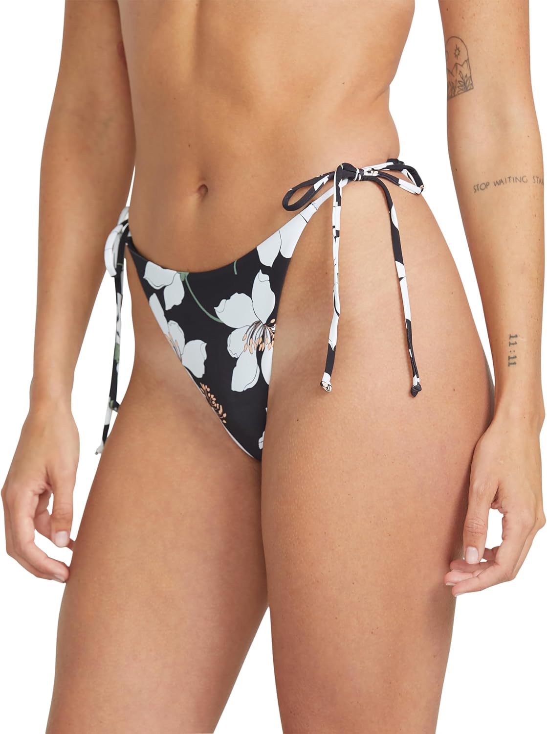 Volcom Women's Simply Seamless Skimpy Swimsuit Bikini Bottom Black-g