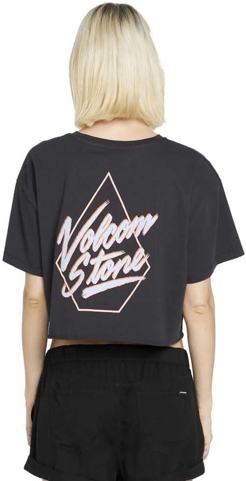 Volcom Women's Just a Trim Short Sleeve Crop Tee Black