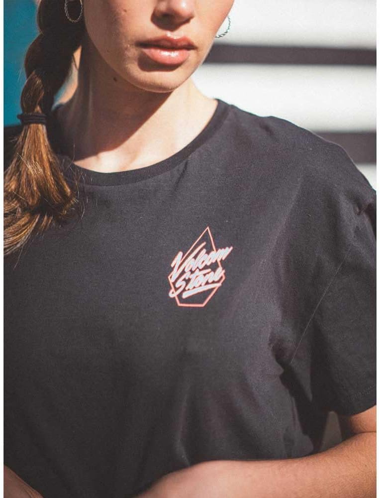 Volcom Women's Just a Trim Short Sleeve Crop Tee Black