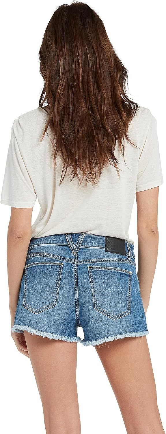 Volcom Women's Stoney Stretch Cut Off Denim Short Jasper Blue