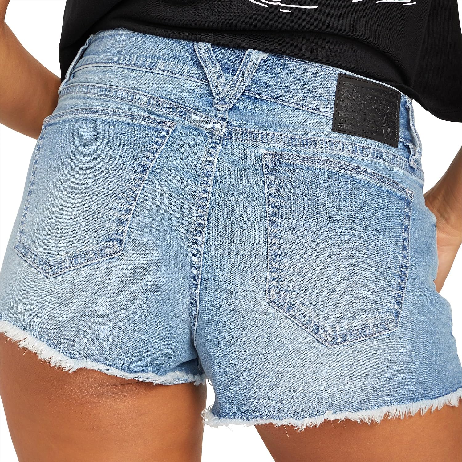 Volcom Women's Stoney Stretch Cut Off Denim Short Blue Drift