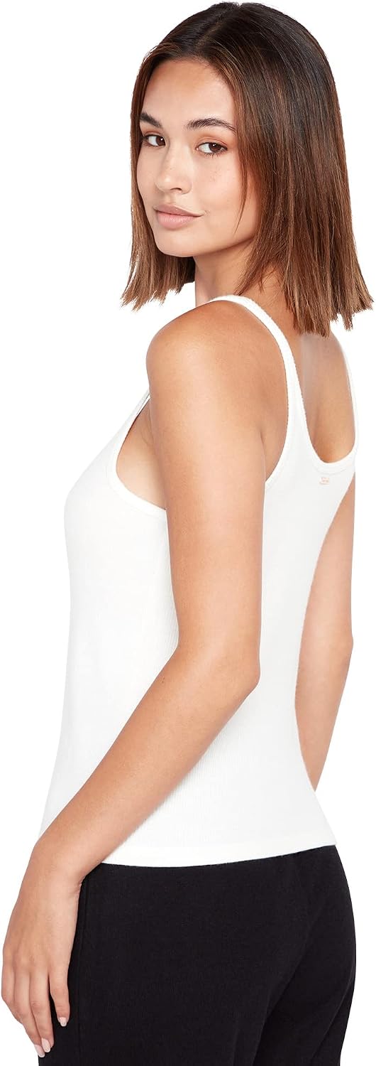 Volcom Women's Lived in Lounge Rib Fitted Tank Star White 1