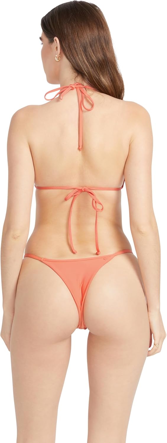 Volcom Women's Tri Bikini Top – Sustainable Slide-tri Swim Top with Adjustable Halter and Removable Cups Electric Coral