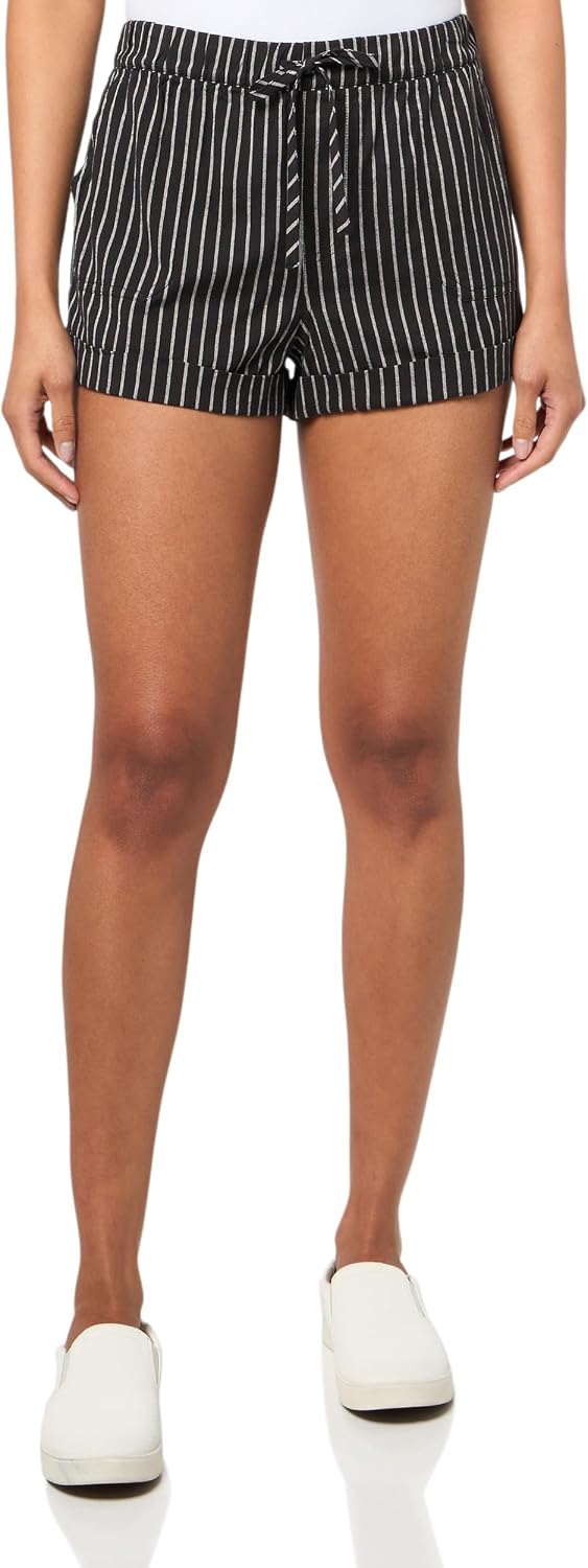 Volcom Women's Sunday Strut Elastic Waist Short Black White