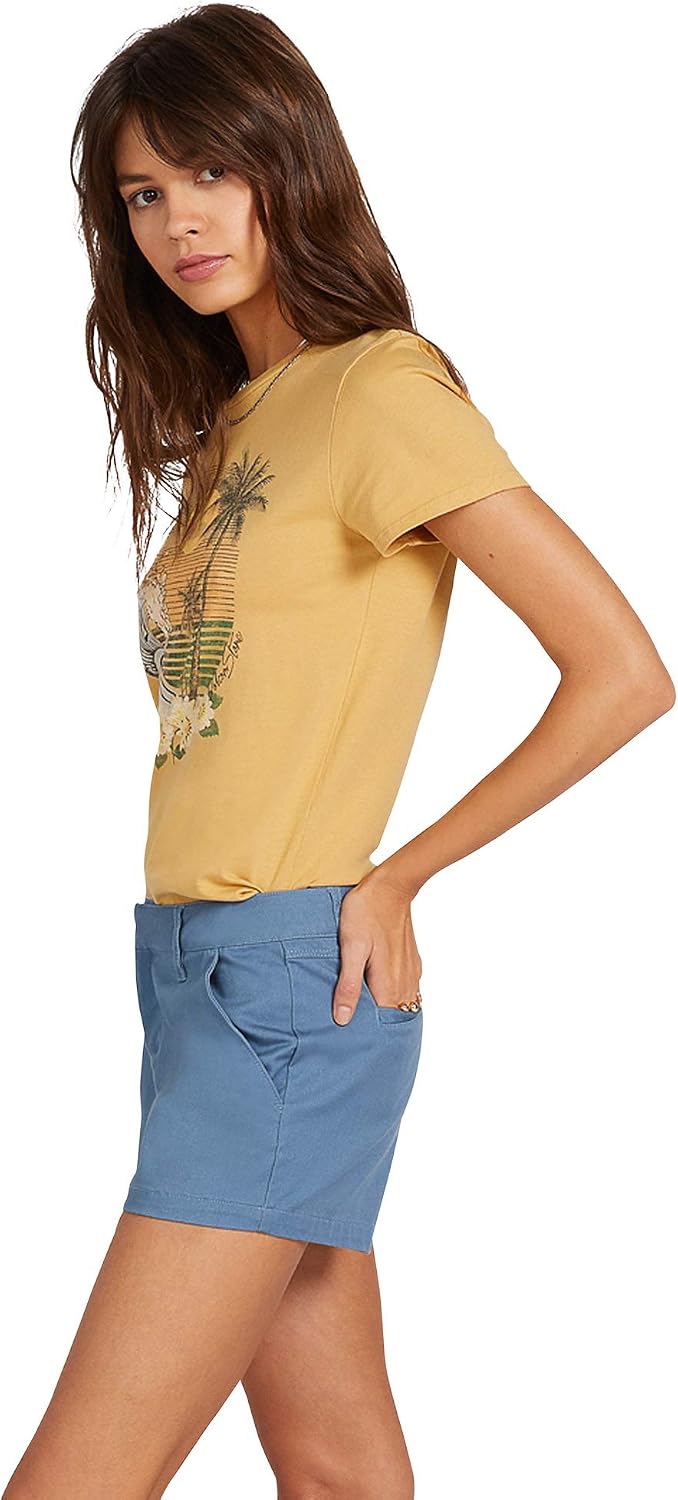 Volcom Women's Frochickie 3" Chino Short (Regular & Plus Size) Laguna Blue
