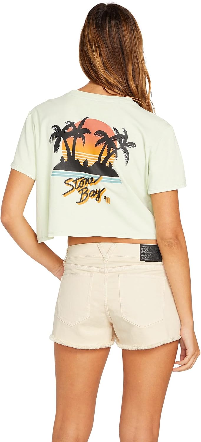Volcom Women's Stoney Stretch Cut Off Denim Short Sand