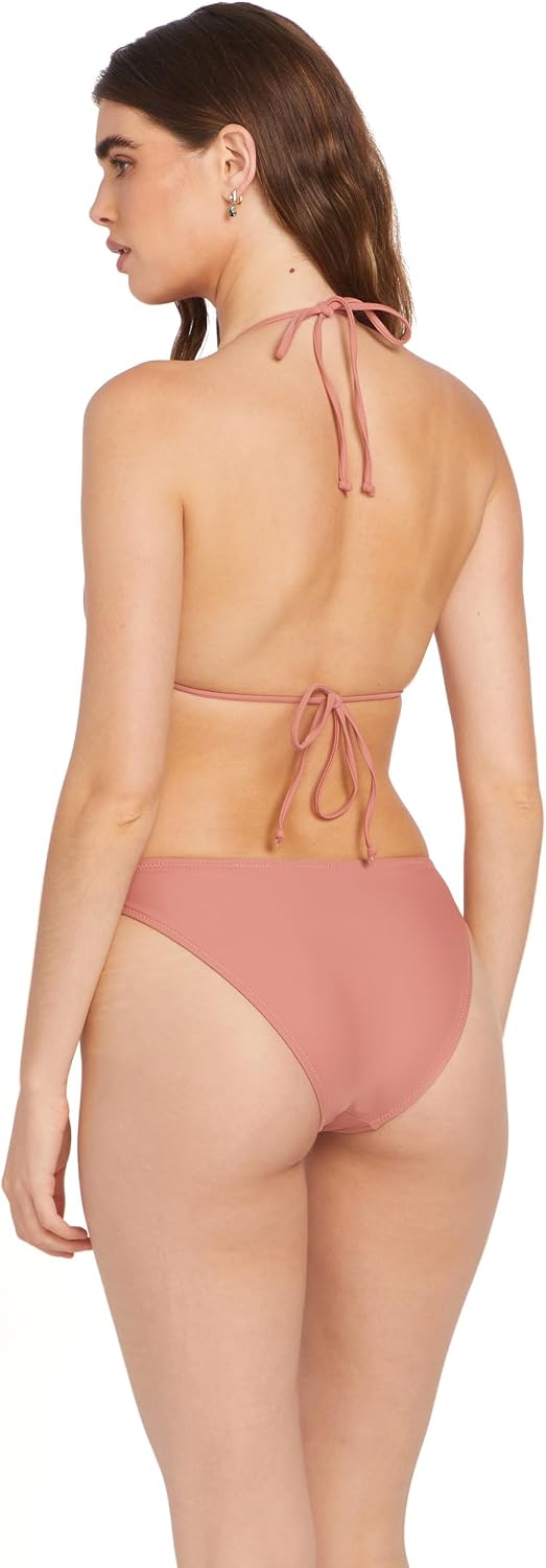Volcom Women's Simply Solid Full Bikini Bottom (Regular & Plus Size) Mauve Rose