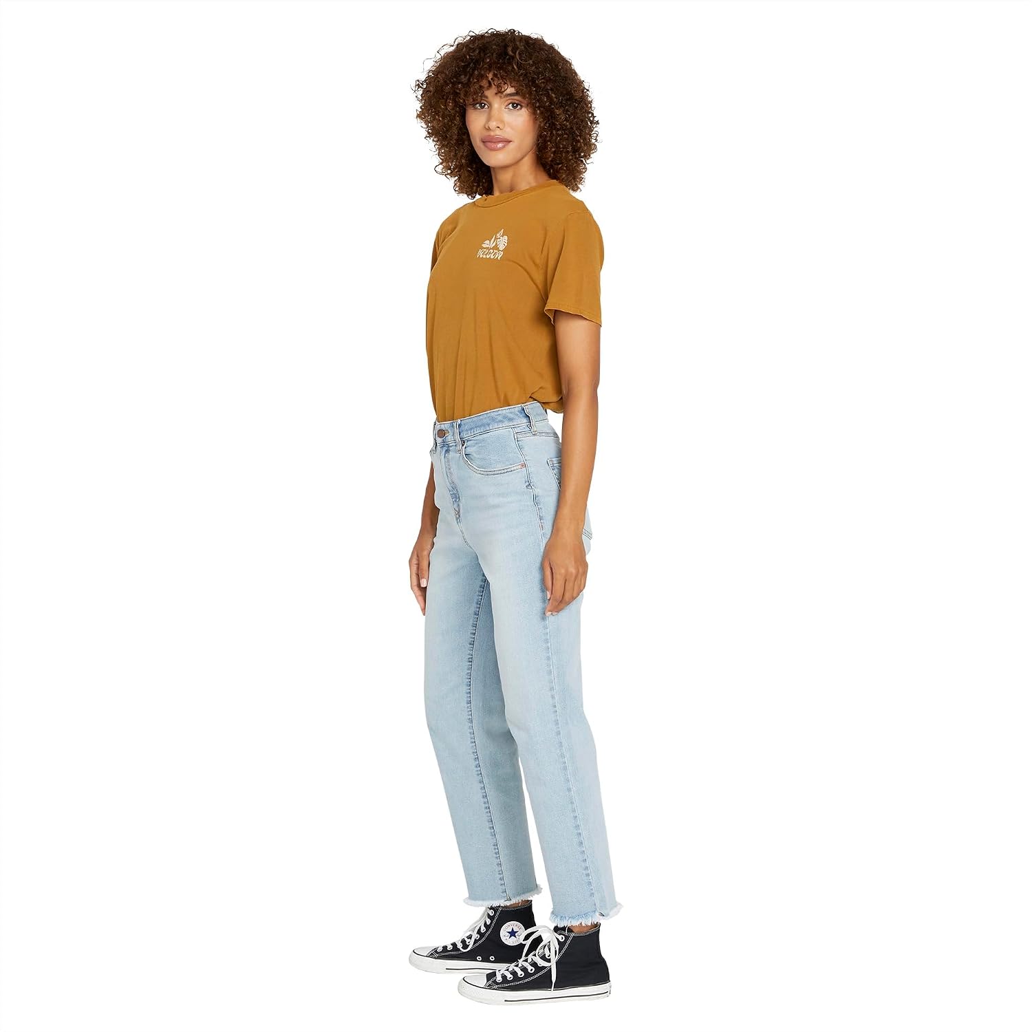 Volcom Women's Stone Step High Rise Denim Jean Pant Retro Blue