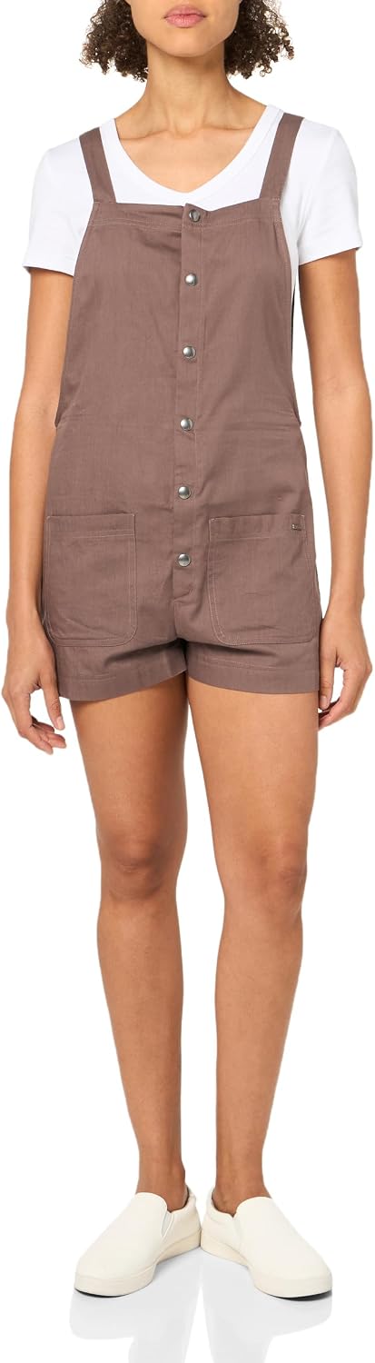 Volcom Women's Stone Strut Relaxed Fit Romper Jumper Slate Grey