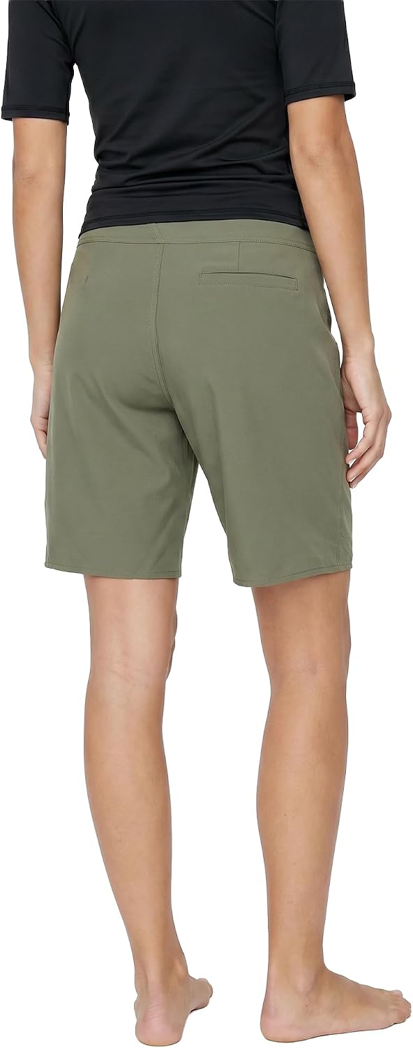 Volcom womens Simply Solid 11-inch Classic Swim Boardshort Green Olive
