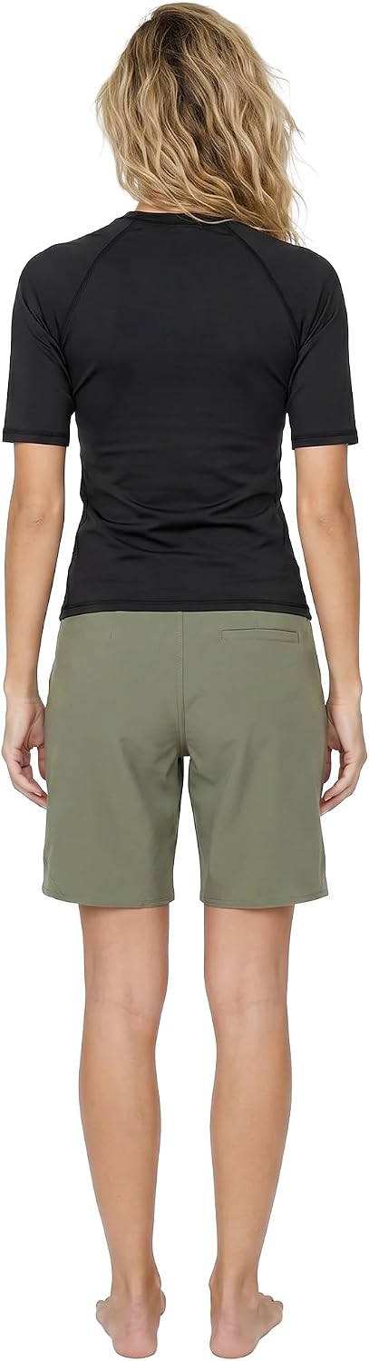 Volcom womens Simply Solid 11-inch Classic Swim Boardshort Green Olive