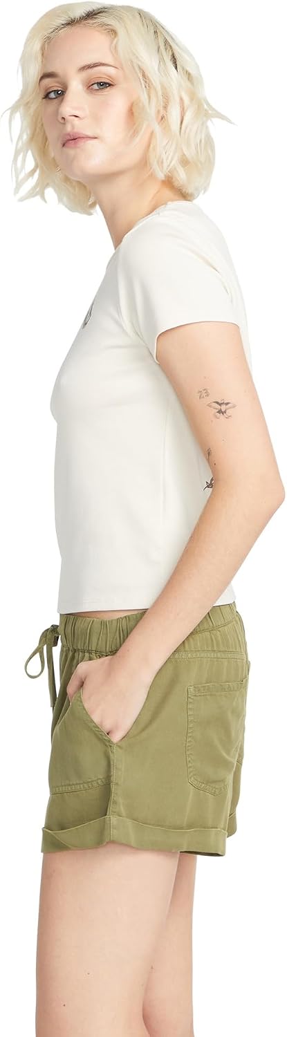 Volcom Women's Sunday Strut Elastic Waist Short Moss