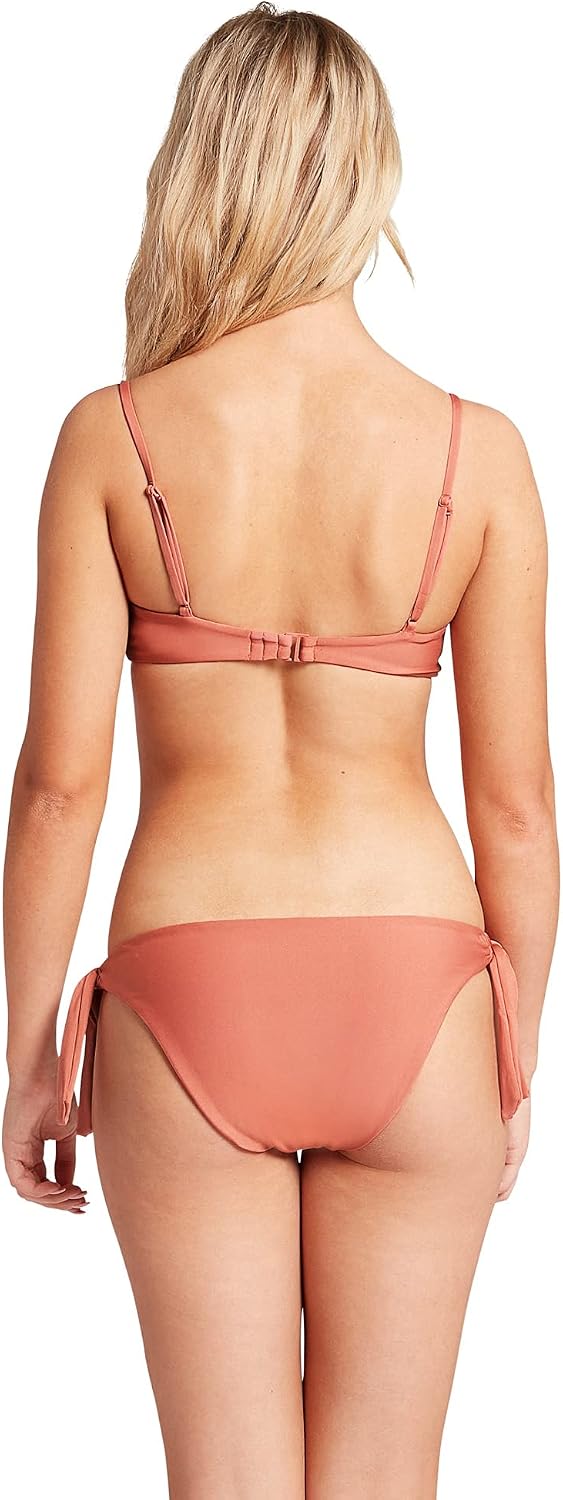 Volcom Women's Full Bikini Bottom – Low-Rise Swim Bottom with Full Coverage, Made from Recycled Fabric Sepia