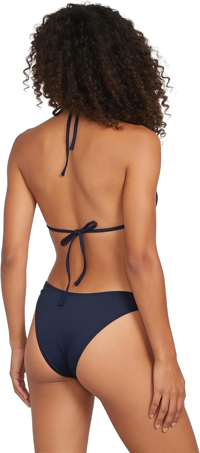 Volcom Women's Tri Bikini Top – Sustainable Slide-tri Swim Top with Adjustable Halter and Removable Cups Navy