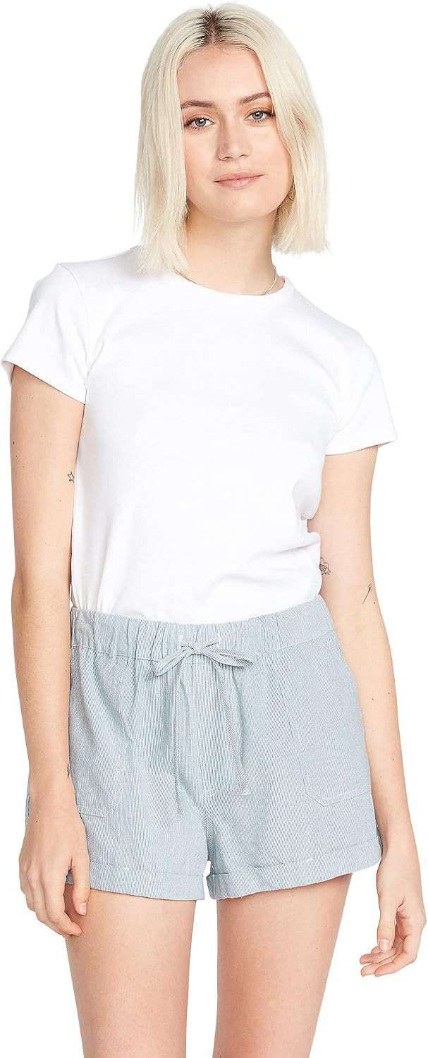 Volcom Women's Sunday Strut Elastic Waist Short Chambray