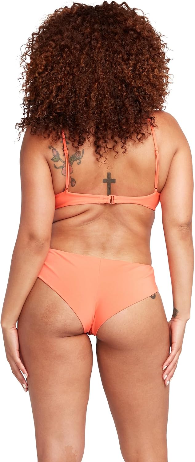 Volcom Women's Women's Simply Solid Scoop Neck Bikini Top Neck Bikini Top Coral
