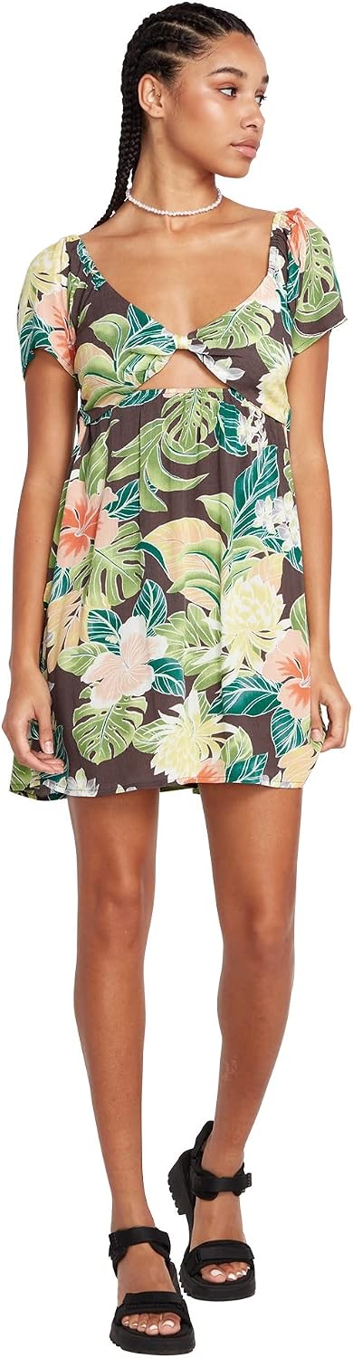 Volcom Women's Excapism Mini Dress Slate Grey