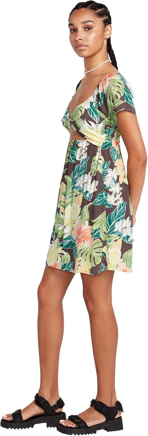 Volcom Women's Excapism Mini Dress Slate Grey
