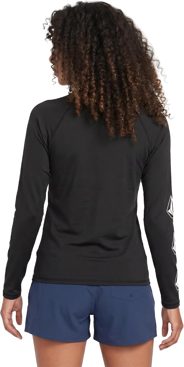 Volcom Women's Simply Core Long Sleeve Rashguard Upf 50+ Black
