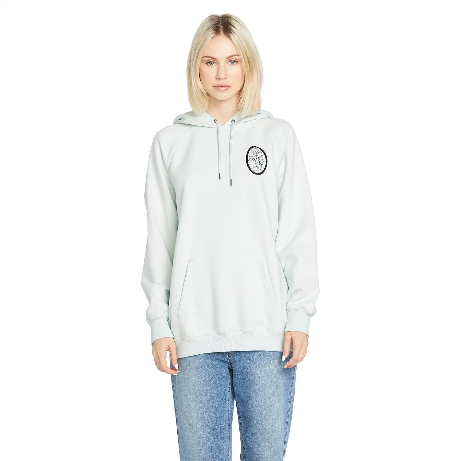 Volcom Women's Truly Stoked Ovesized Bf Hooded Fleece Sweatshirt Chlorine