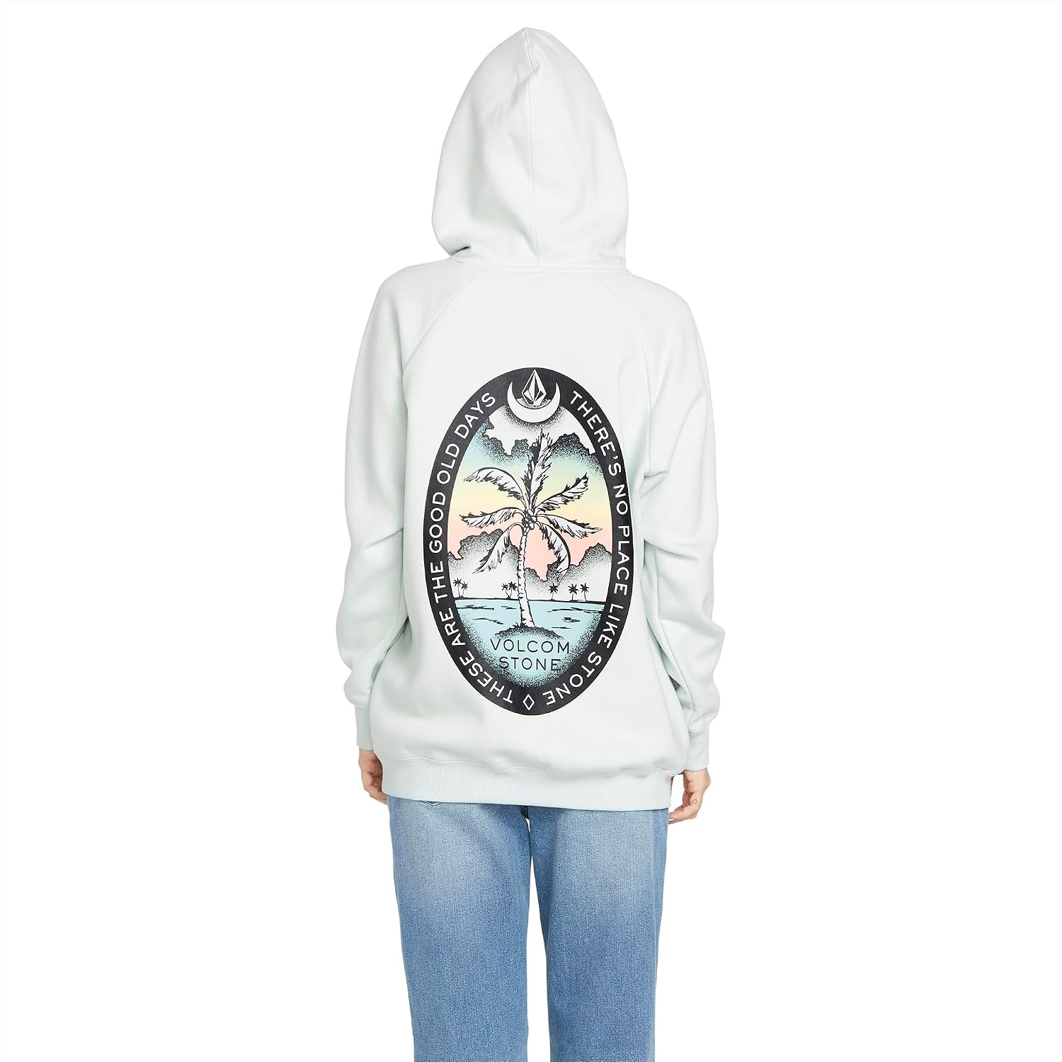 Volcom Women's Truly Stoked Ovesized Bf Hooded Fleece Sweatshirt Chlorine