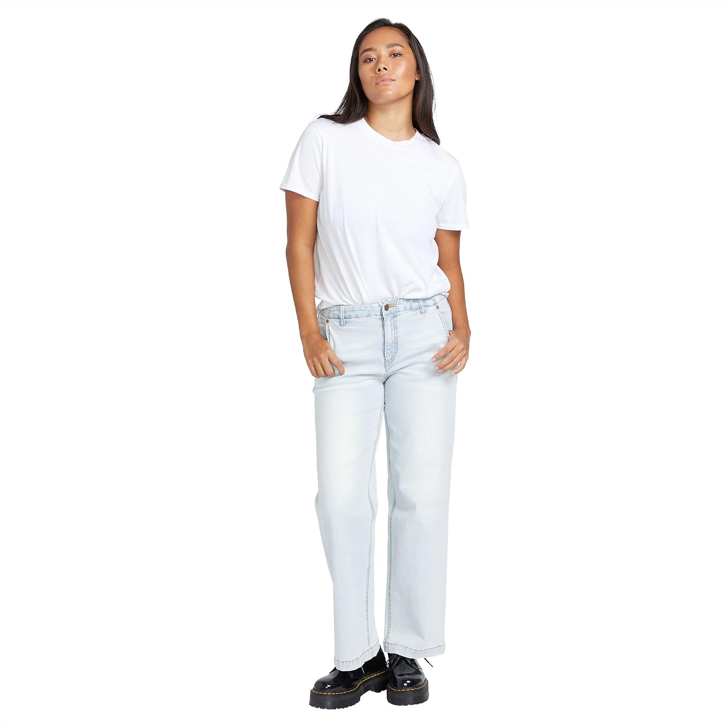 Volcom Women's 1991 Stone Low Rise Denim Jean Pant Allover Stone Light