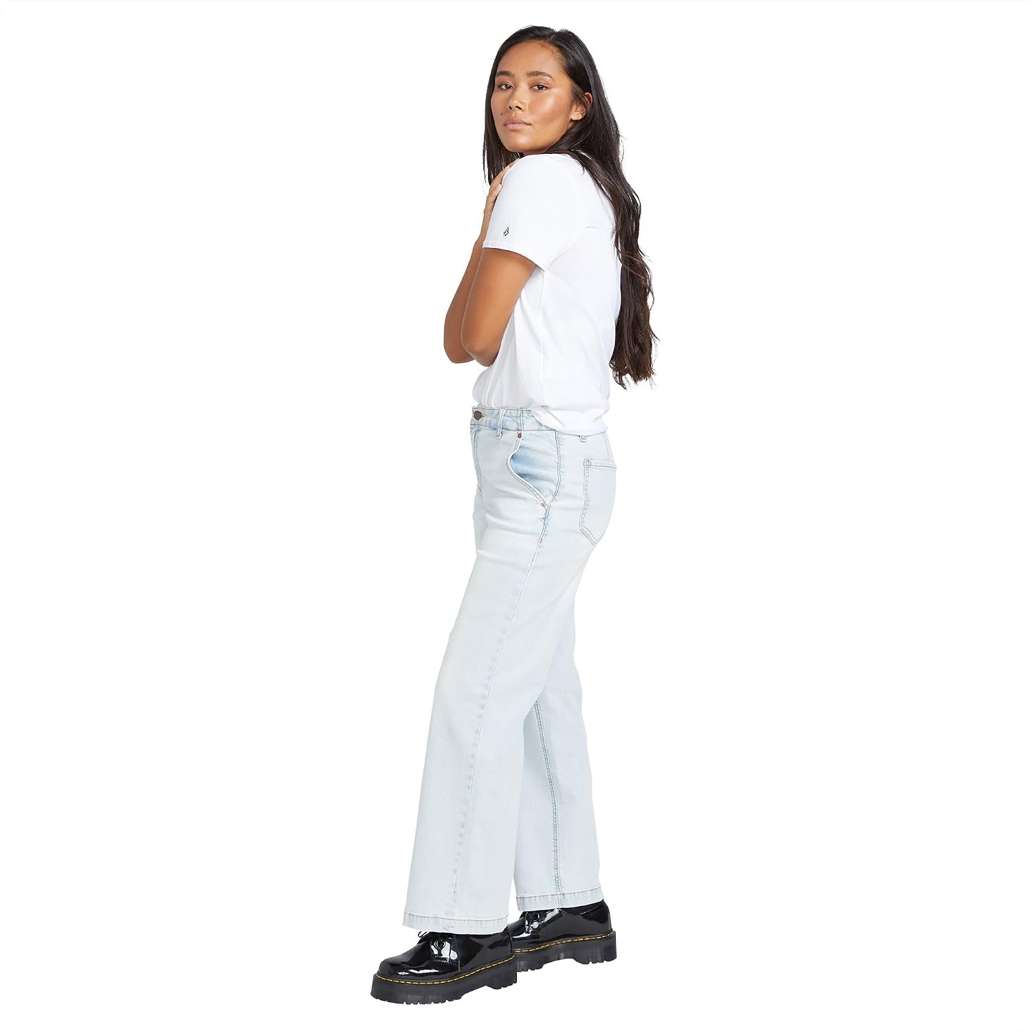 Volcom Women's 1991 Stone Low Rise Denim Jean Pant Allover Stone Light