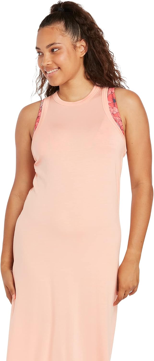 Volcom Women's Stonelight Midi Dress Hazey Pink