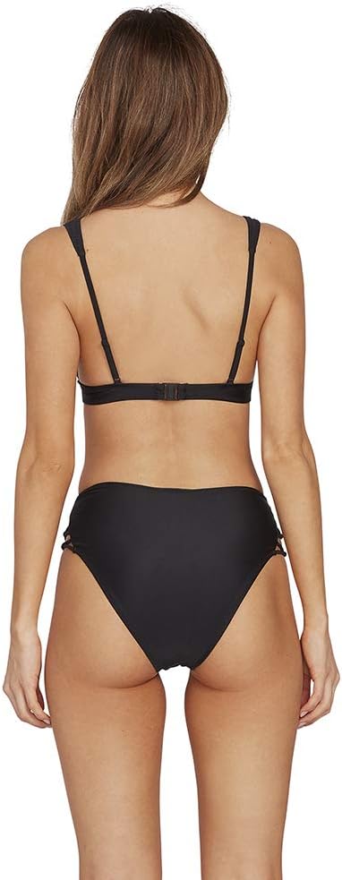 Volcom Women's Full Bikini Bottom – Low-Rise Swim Bottom with Full Coverage, Made from Recycled Fabric Caviar