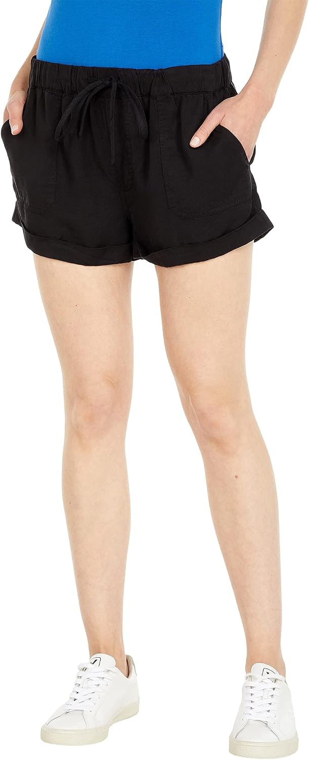 Volcom Women's Sunday Strut Elastic Waist Short Black Out 1