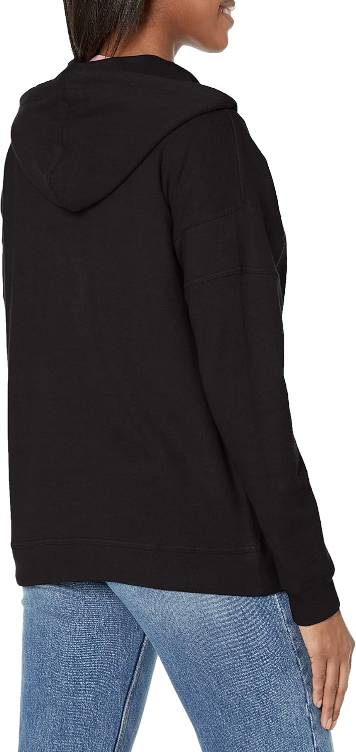 Volcom Women's Lil Zip Up Hooded Fleece Sweatshirt Black Black Black