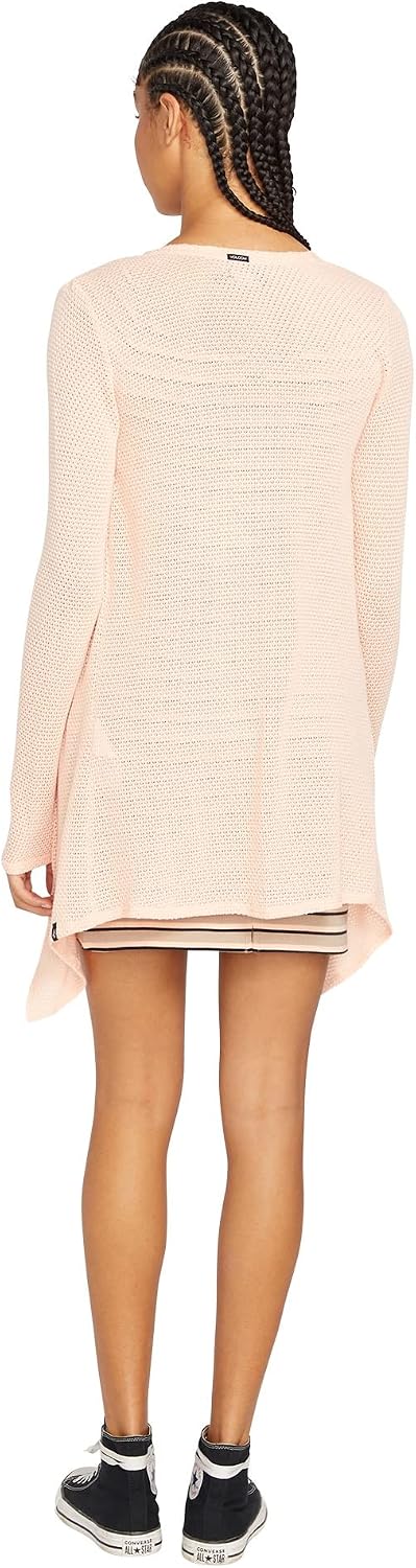 Volcom Women's Go Go Wrap Open Front Cardigan Sweater (Regular & Plus Size) Melon