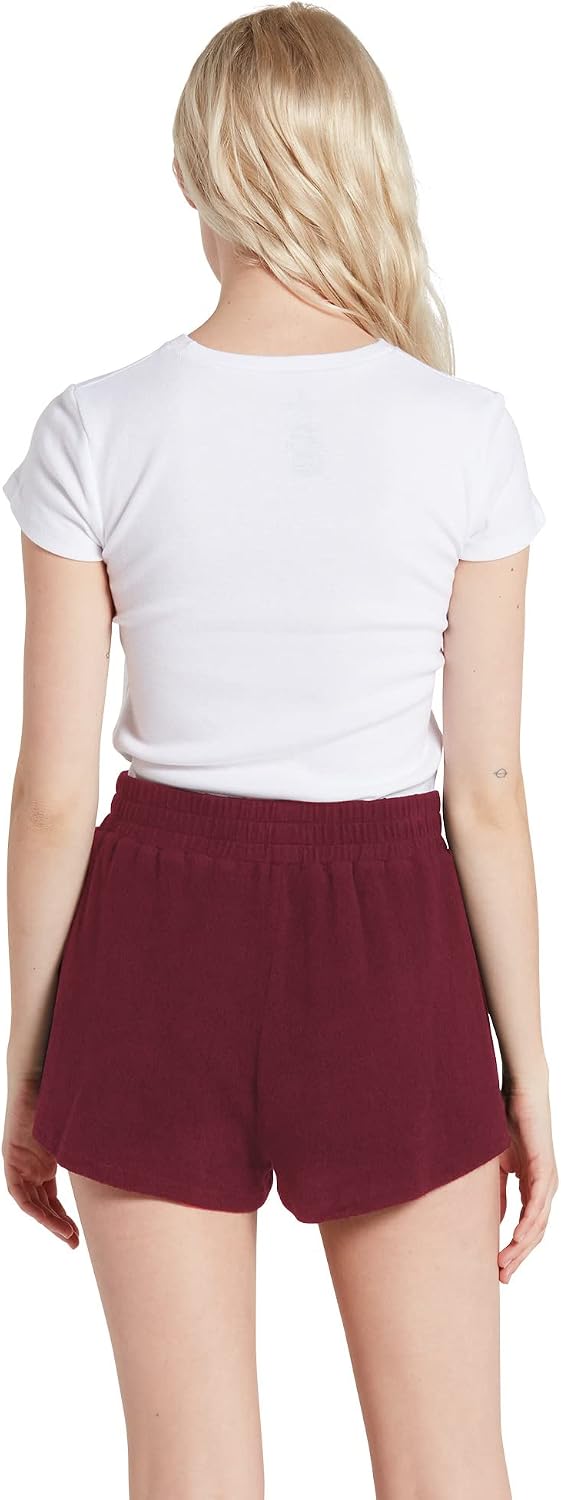 Volcom Women's Lived In Lounge Fleece Sweat Shorts (Regular & Plus Size) Bark Brown