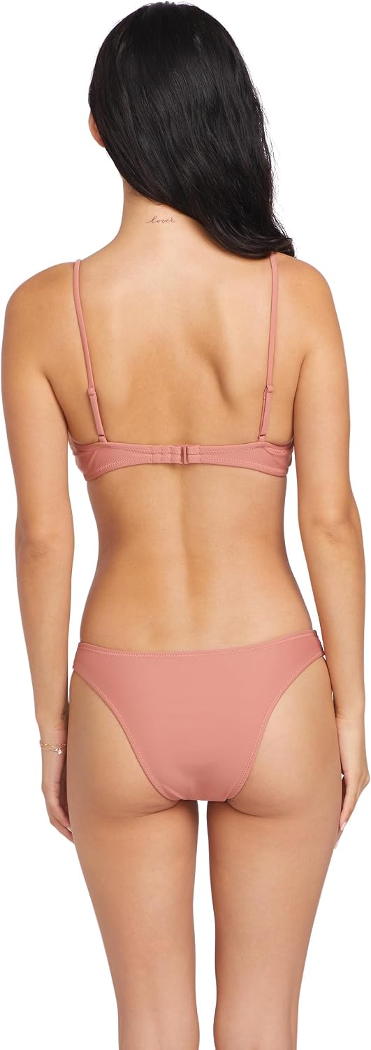 Volcom Women's Simply Solid V Beach Pant Bikini Bottom Mauve Rose