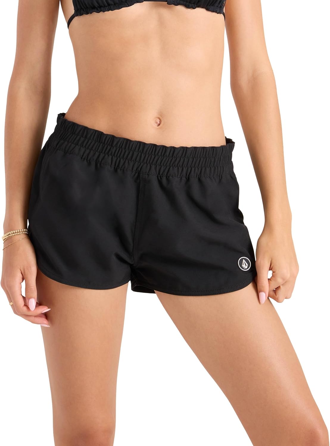 Volcom Women's 2-inch Swim Boardshorts – Lightweight 4-Way Stretch Surf Shorts with UPF 50+ and Recycled Fabric Onyx