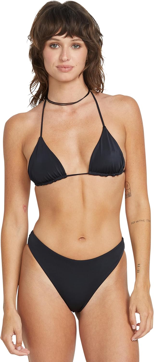 Volcom Women's Skimpy Bikini Bottoms – Quick-Dry Bikini Swim Bottoms Black S125