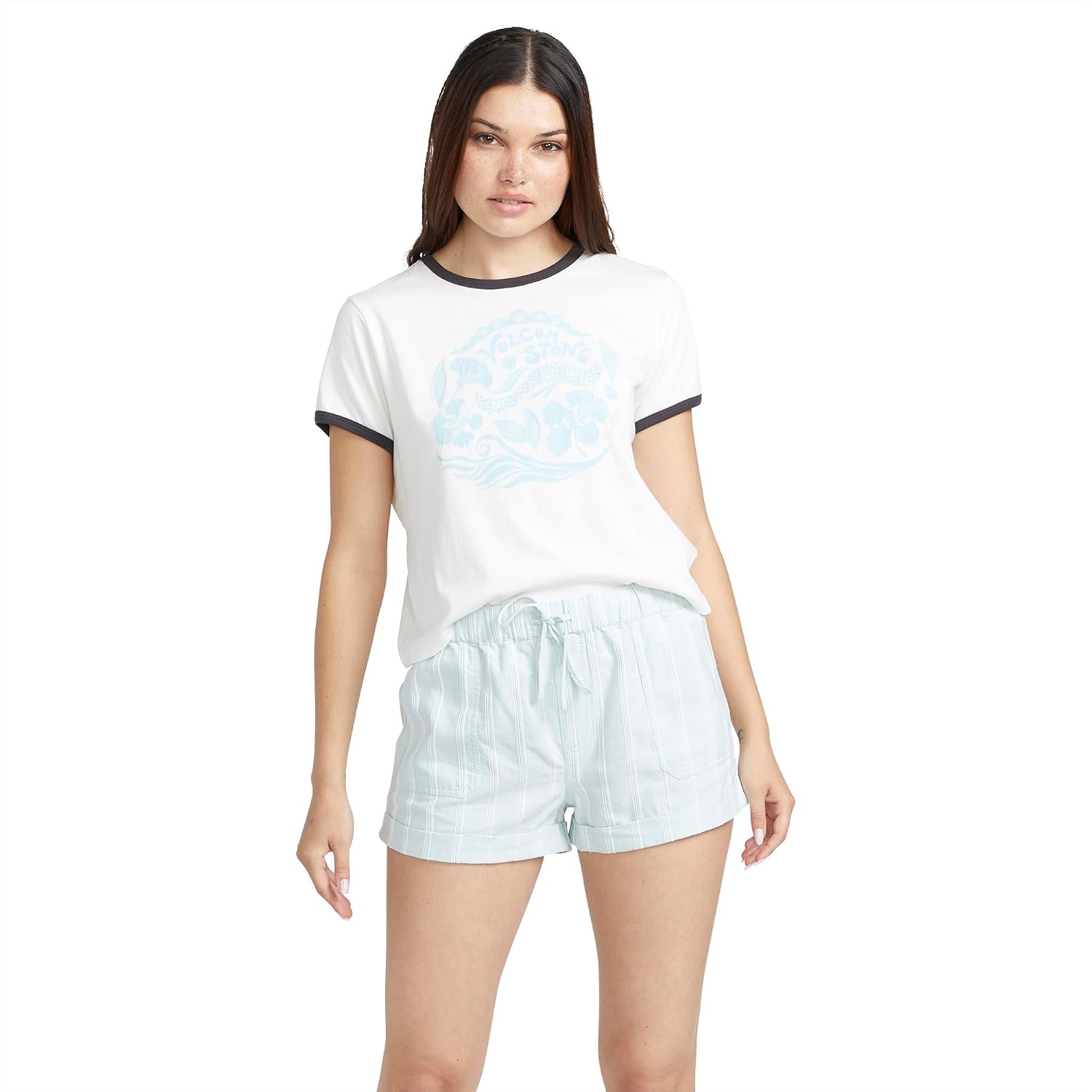 Volcom Women's Sunday Strut Elastic Waist Short Chlorine