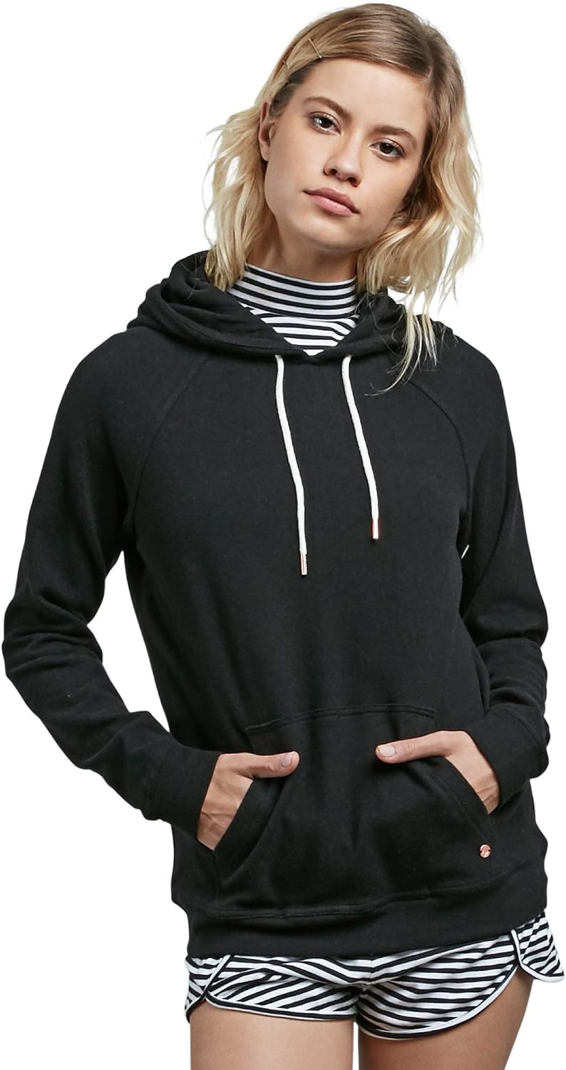 Lived In Lounge Hooded Fleece Pullover Sweatshirt (Regular & Plus Size) Black 1