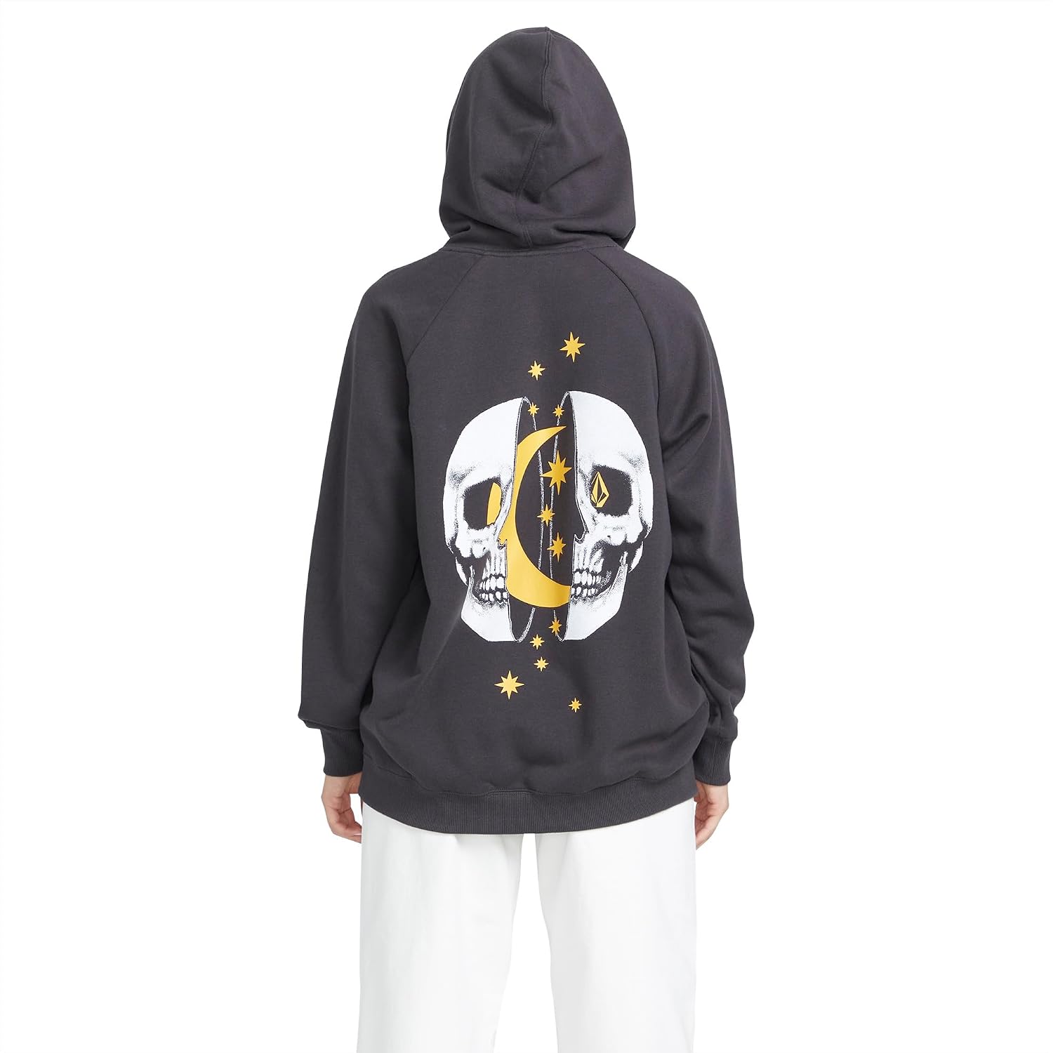 Volcom Women's Truly Stoked Ovesized Bf Hooded Fleece Sweatshirt Vintage Black