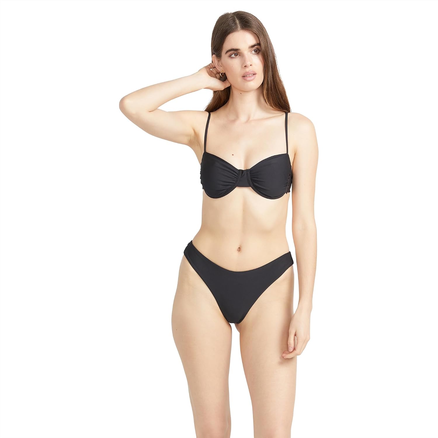 Volcom Women's Simply Seamless Cheeky Bikini Bottom (Regular & Plus Size) New Black