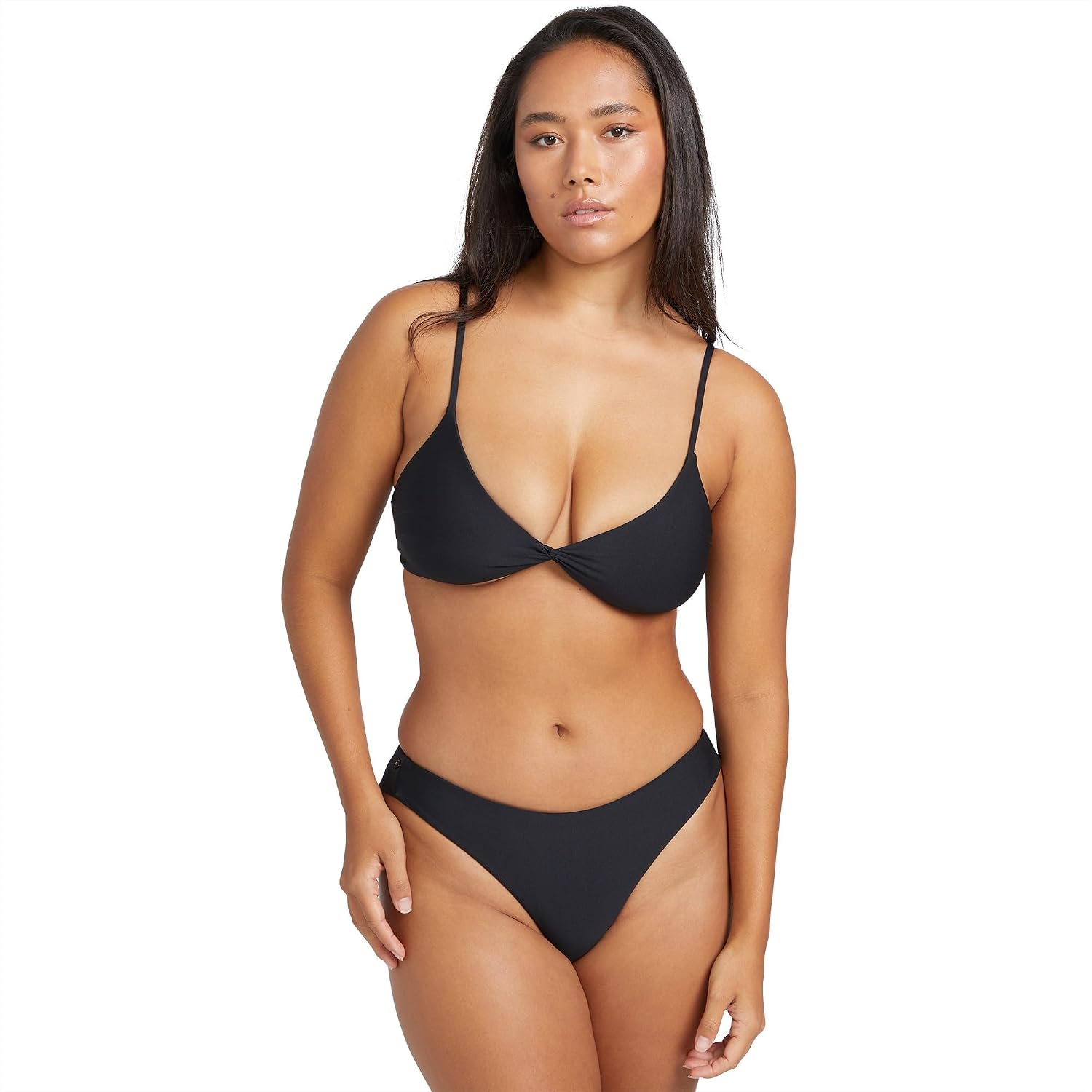 Volcom Women's Simply Seamless Cheeky Bikini Bottom (Regular & Plus Size) New Black