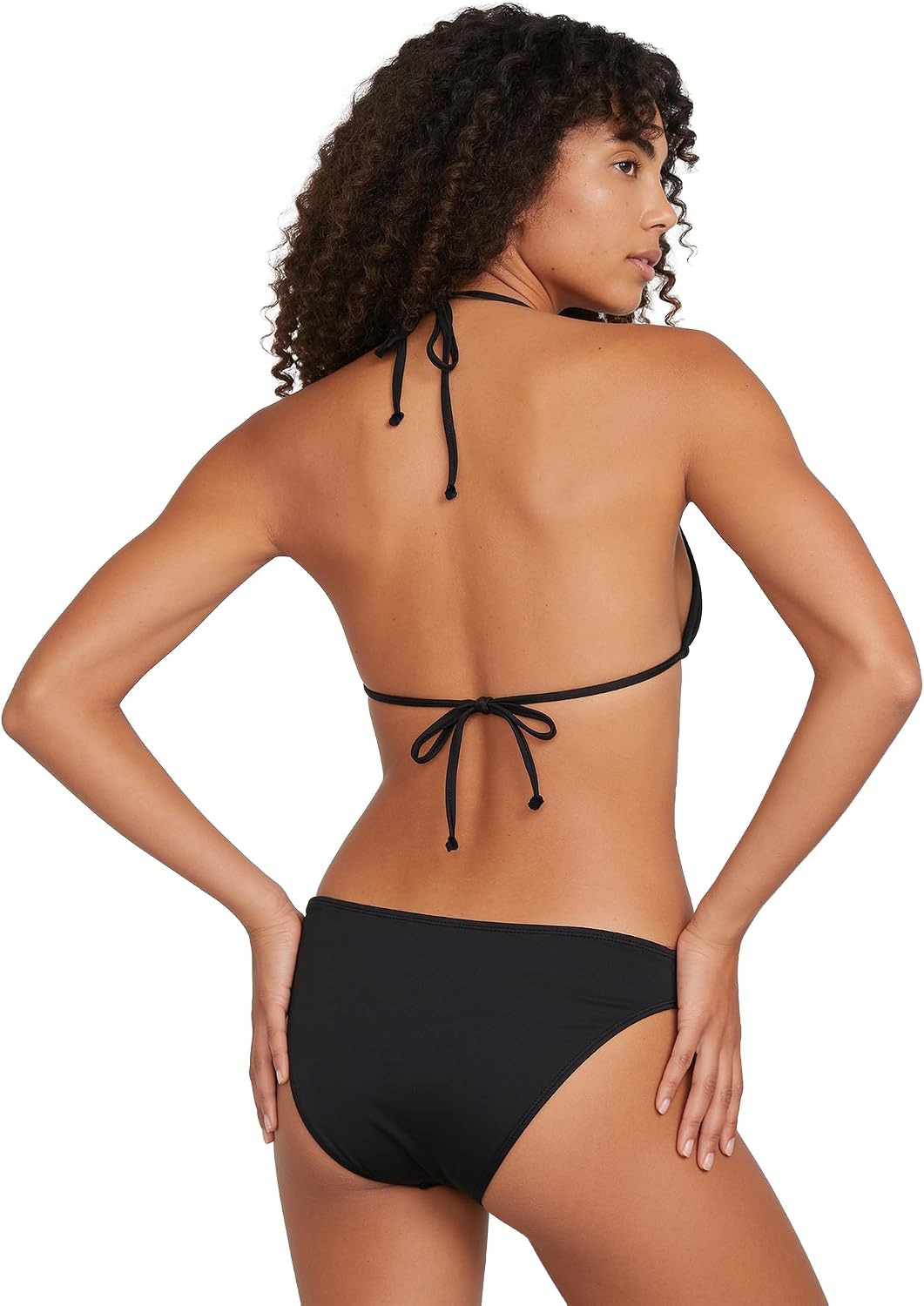 Volcom Women's Tri Bikini Top – Sustainable Slide-tri Swim Top with Adjustable Halter and Removable Cups Black