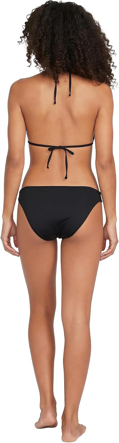 Volcom Women's Tri Bikini Top – Sustainable Slide-tri Swim Top with Adjustable Halter and Removable Cups Black