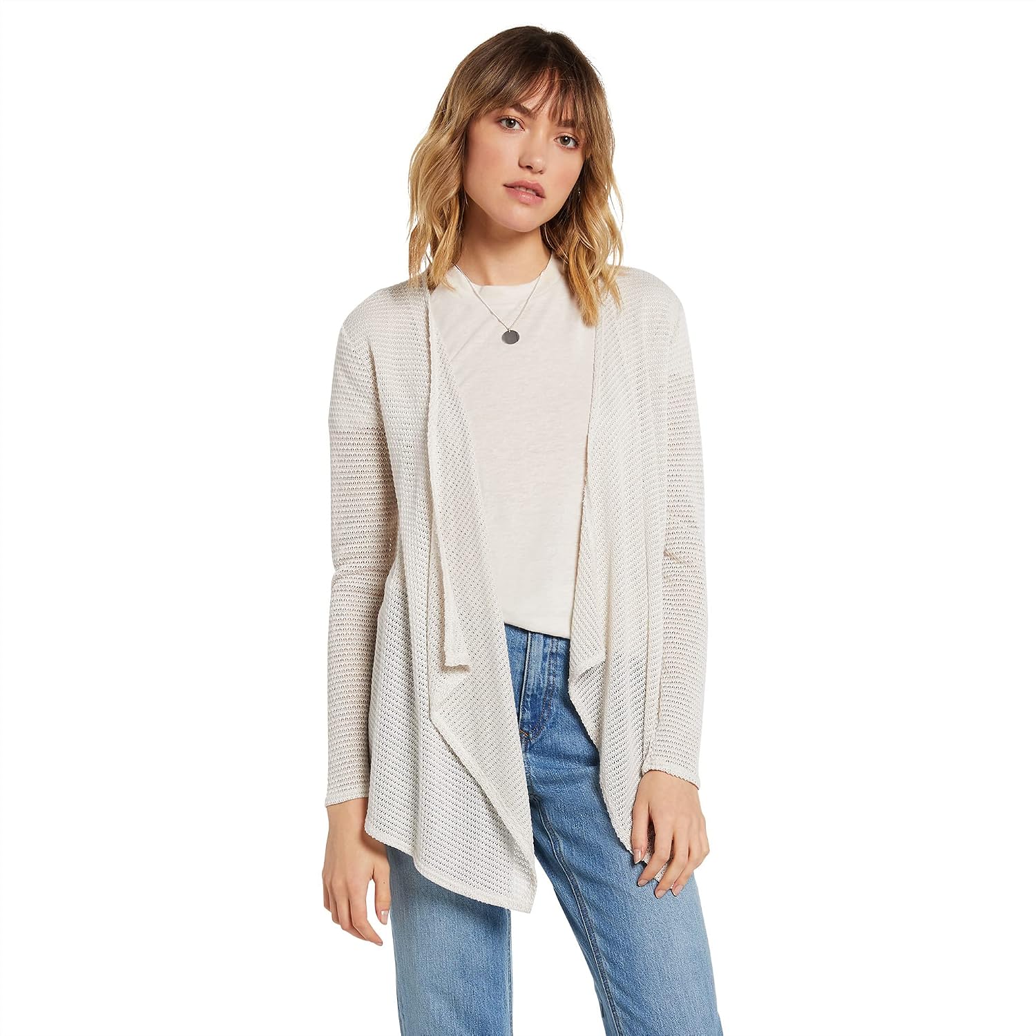 Volcom Women's Go Go Wrap Open Front Cardigan Sweater (Regular & Plus Size) Oatmeal 2