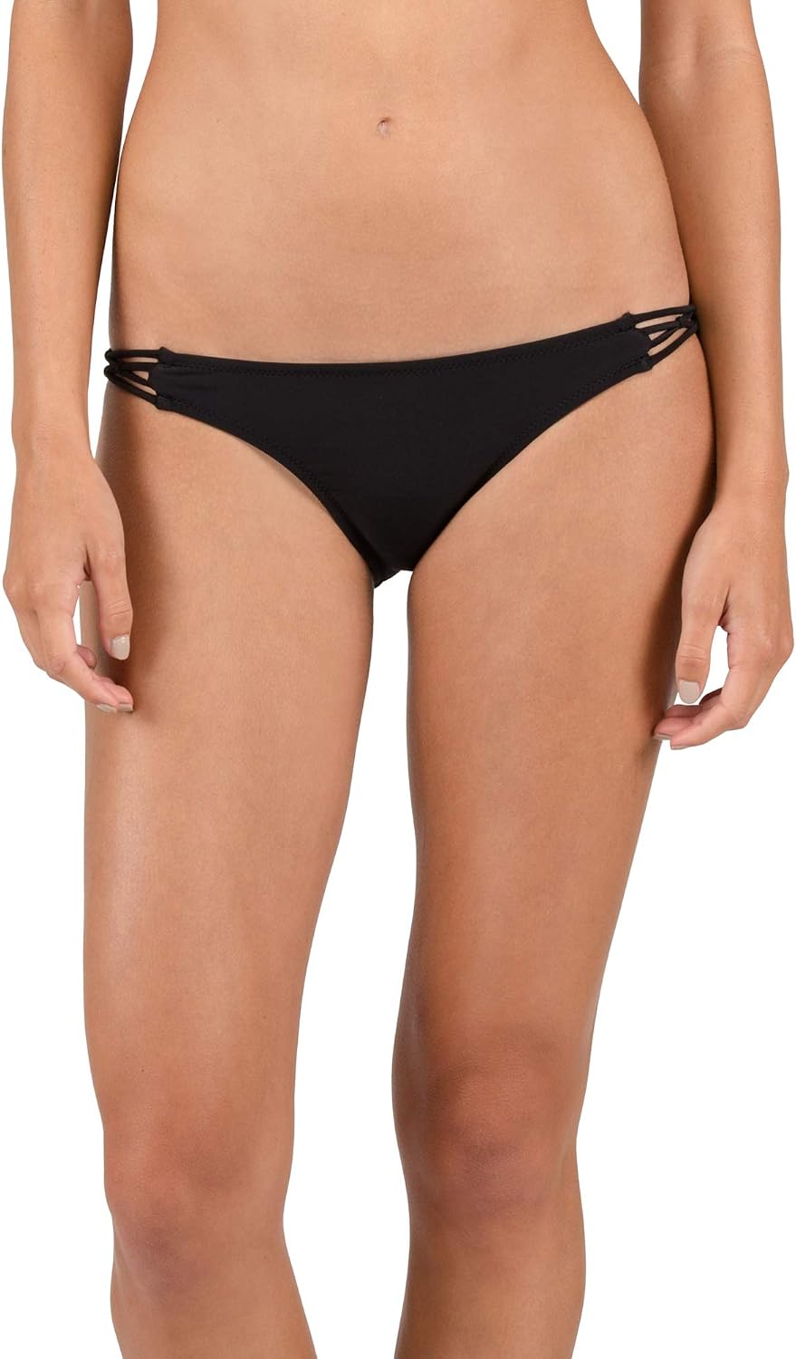 Volcom Women's Full Bikini Bottom – Low-Rise Swim Bottom with Full Coverage, Made from Recycled Fabric Blackout